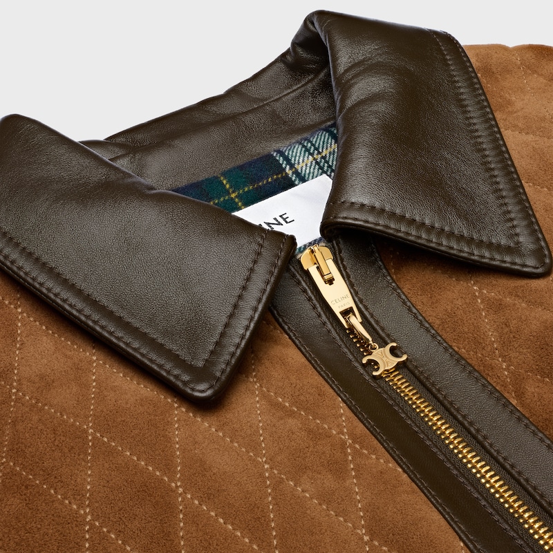 quilted jacket in suede
