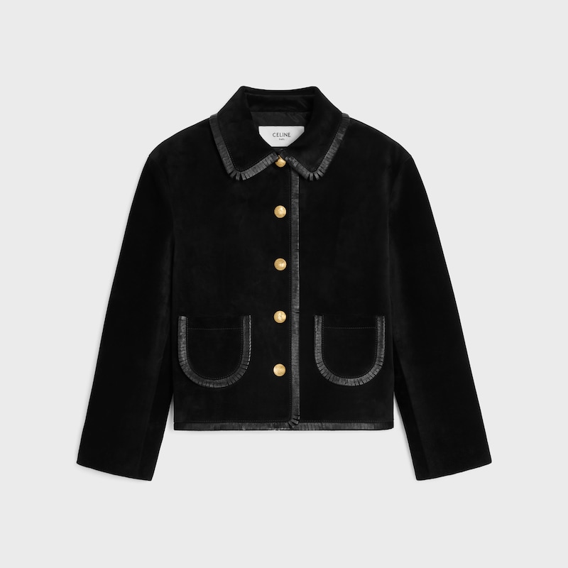 straight blouson jacket in suede