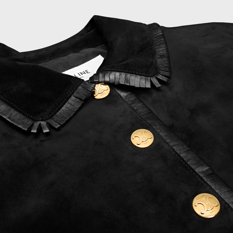 straight blouson jacket in suede