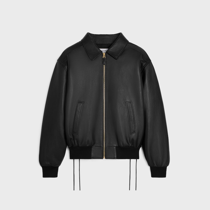 aviator blouson jacket in soft lambskin