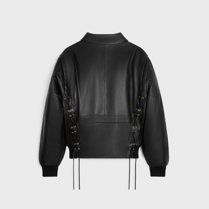 aviator blouson jacket in soft lambskin