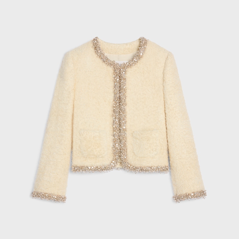 embroidered chelsea jacket in silk natteacute