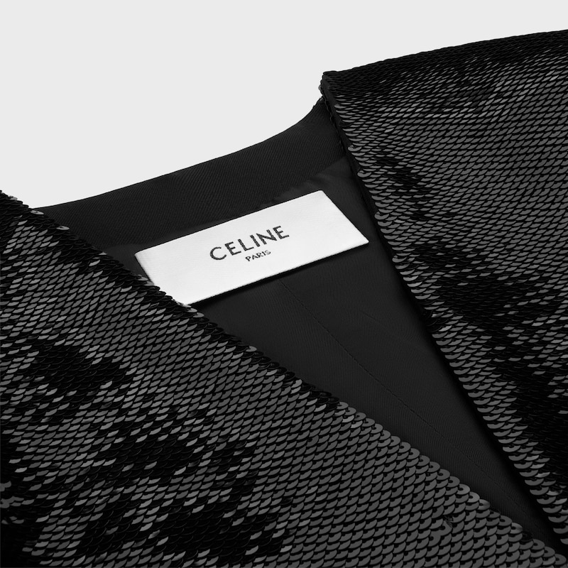 embroidered bolero jacket in wool gabardine