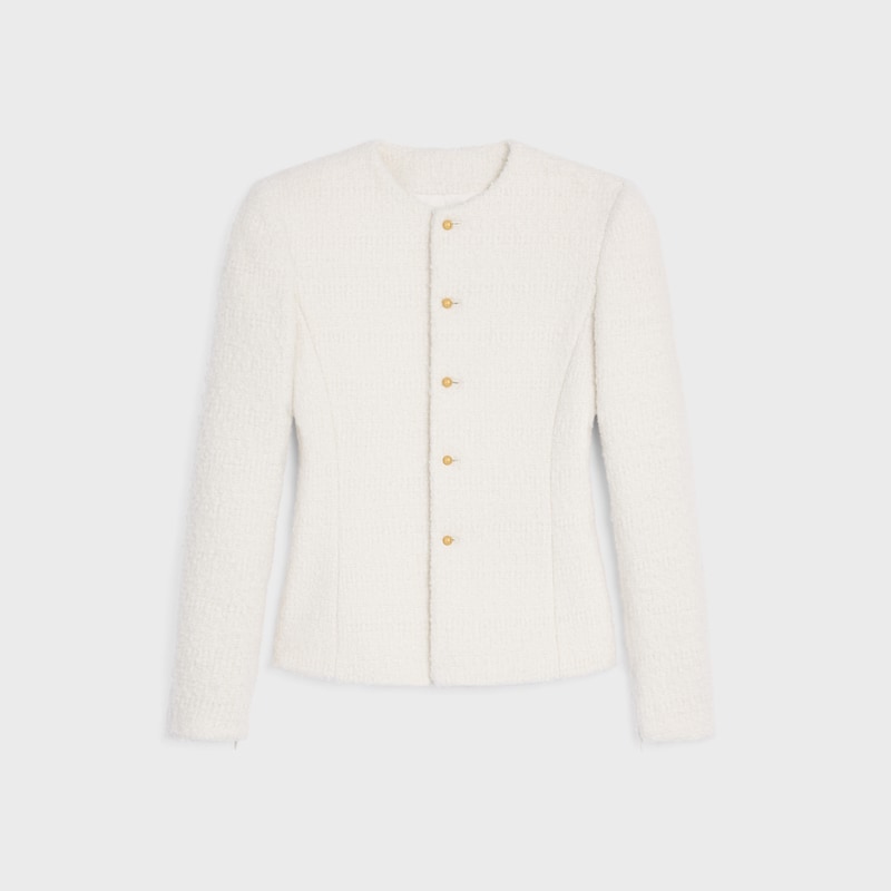 jacket in cashmere and wool natteacute