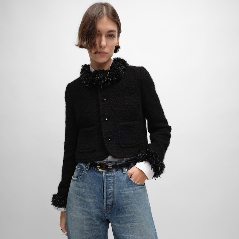 chelsea jacket in cashmere and wool natteacute