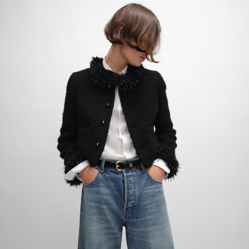 chelsea jacket in cashmere and wool natteacute