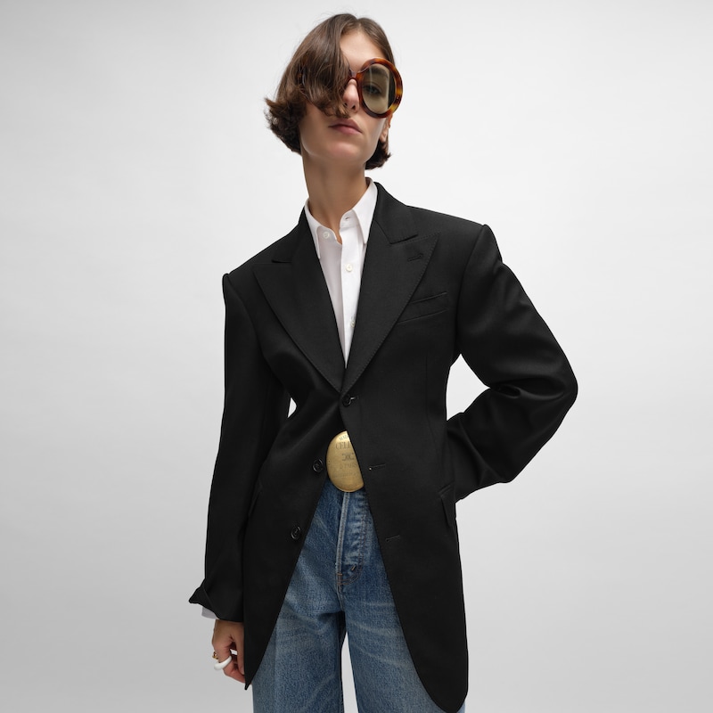 colonne jacket in diagonal wool
