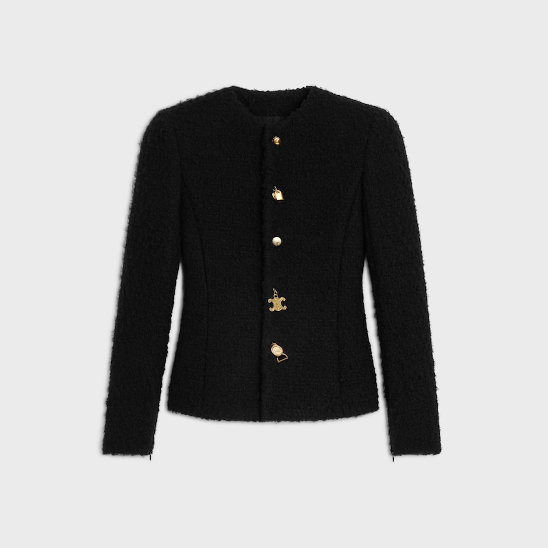 jacket in cashmere and wool natteacute