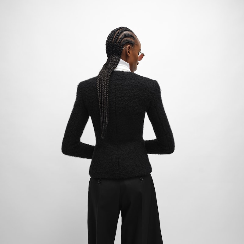 jacket in cashmere and wool natteacute