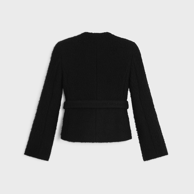 jacket in cashmere and wool natteacute