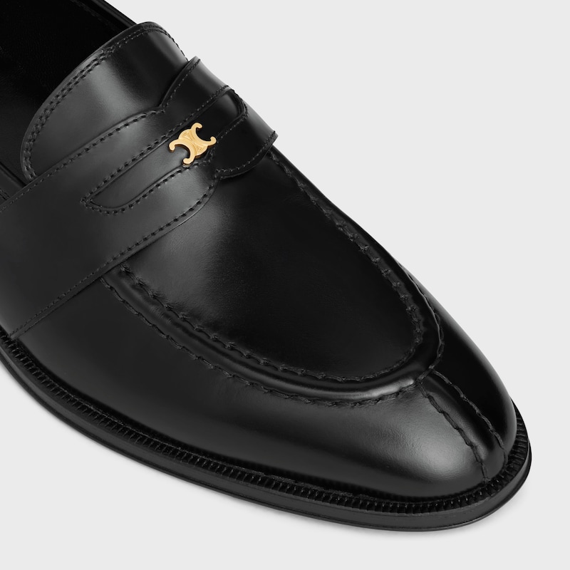 celine malaquais triomphe loafer in polished bullskin