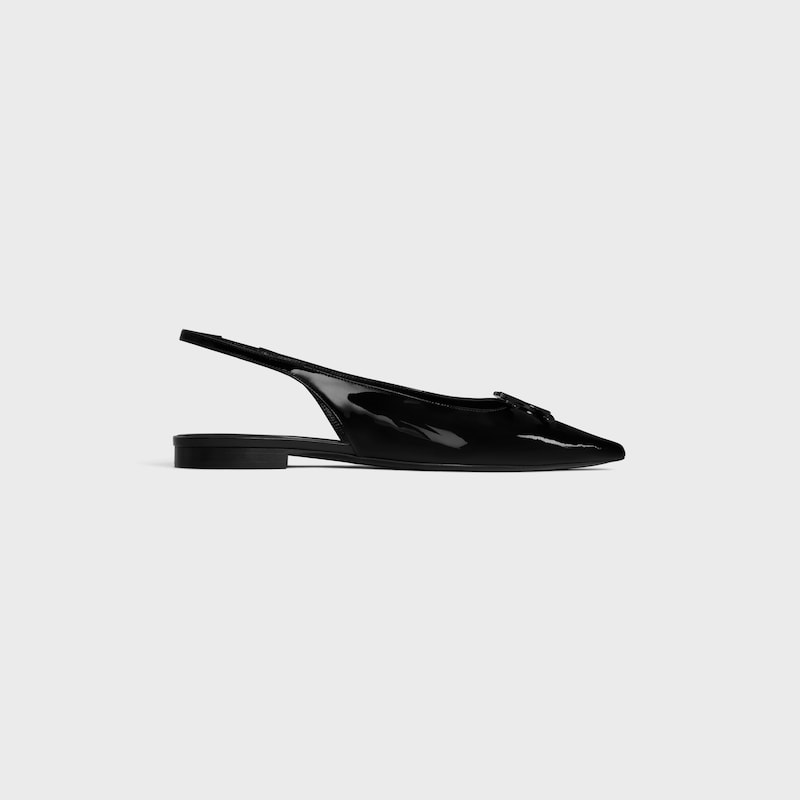 celine alma triomphe flat slingback in patent calfskin