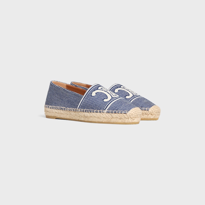 les espadrilles celine in striped textile with triomphe