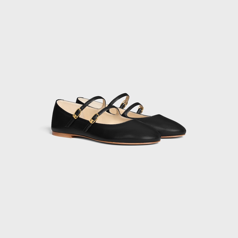 les ballerines celine double strap in lambskin