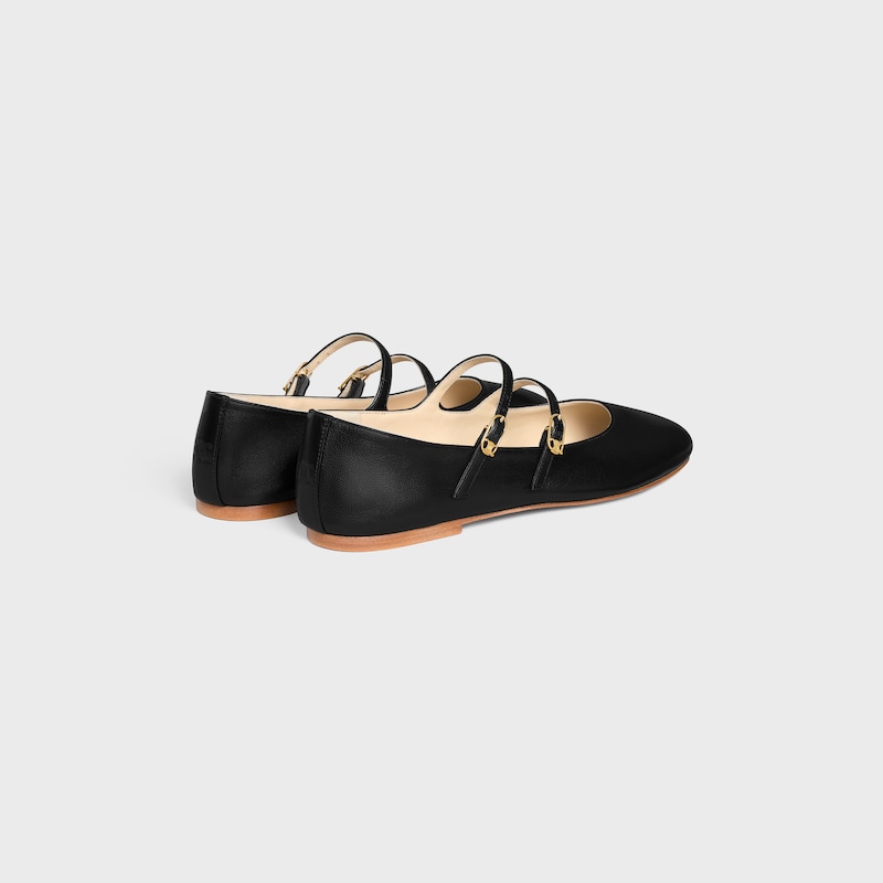 les ballerines celine double strap in lambskin
