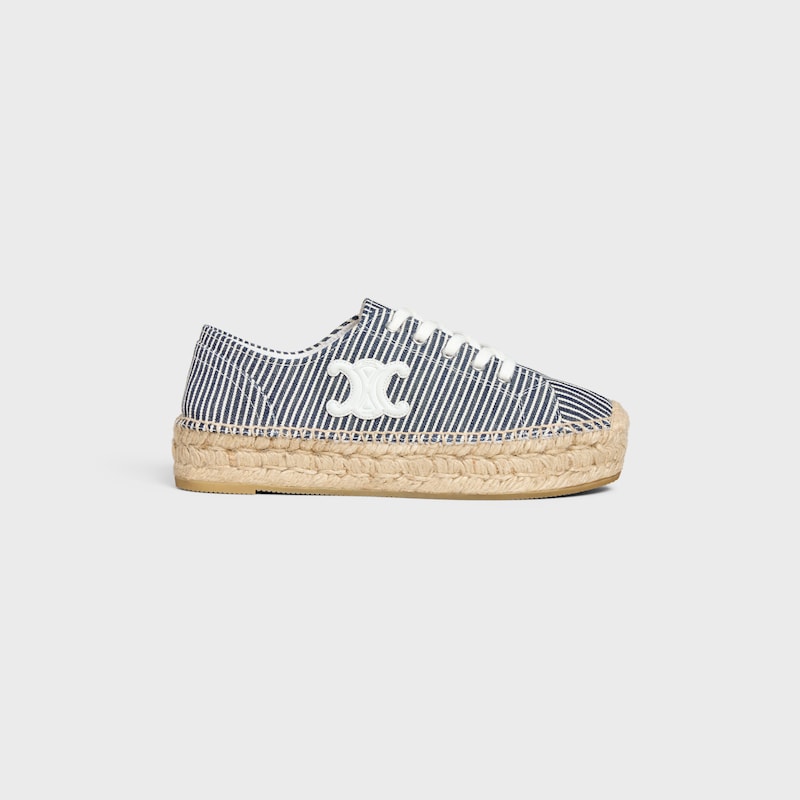 les espadrilles celine lace-up in oshkosh canvas and calfskin