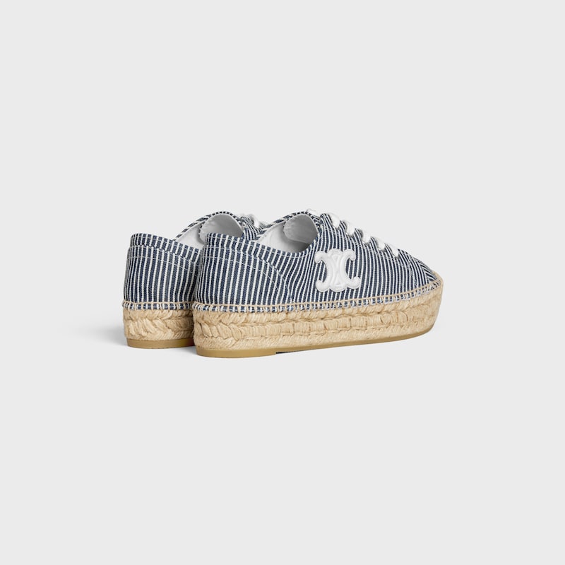 les espadrilles celine lace-up in oshkosh canvas and calfskin
