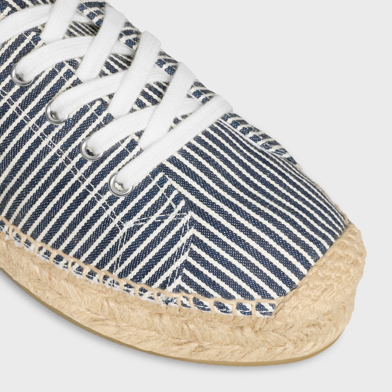 les espadrilles celine lace-up in oshkosh canvas and calfskin