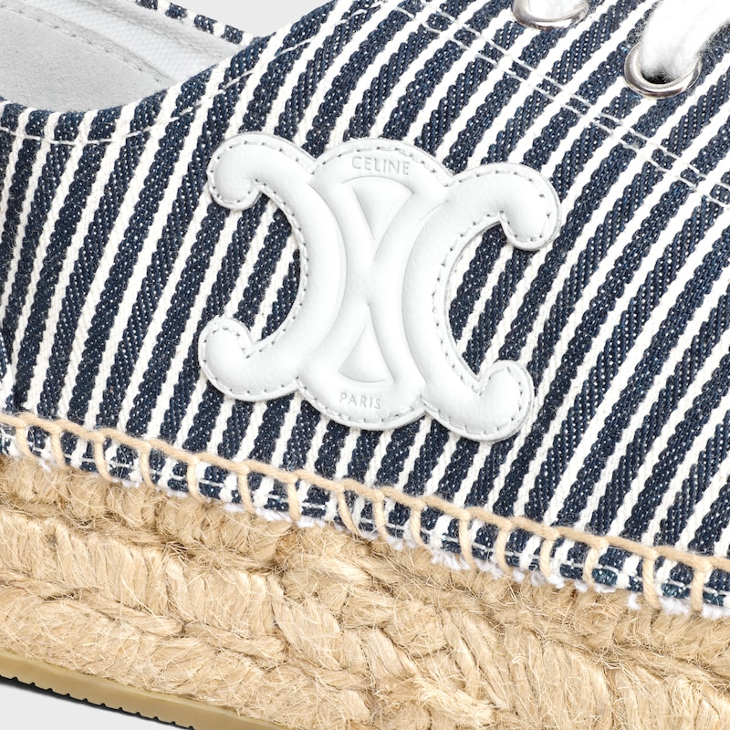 les espadrilles celine lace-up in oshkosh canvas and calfskin