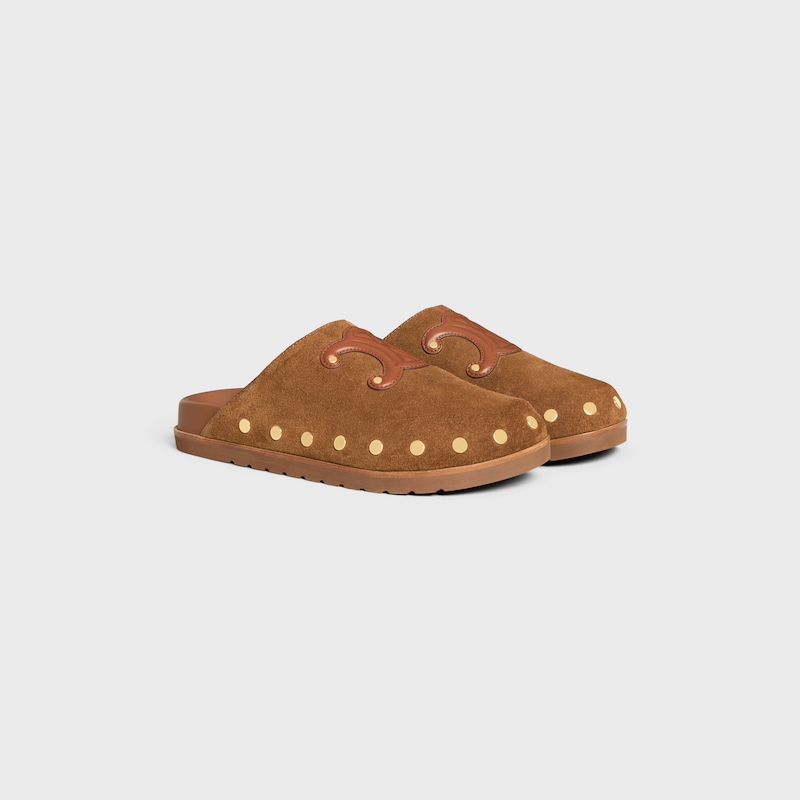 celine pitea clog in suede calfskin