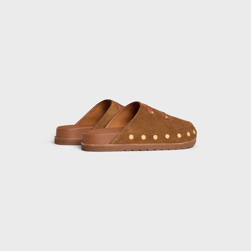 celine pitea clog in suede calfskin