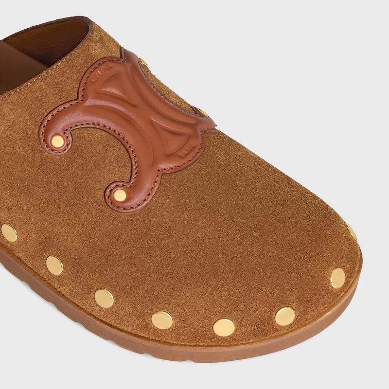 celine pitea clog in suede calfskin