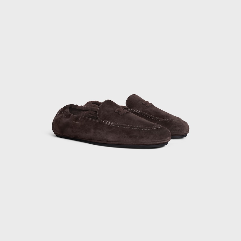 celine adam loafer in suede calfskin