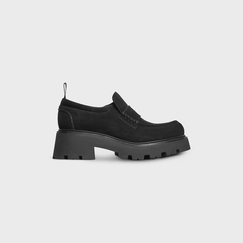 celine triomphe loafers in suede calfskin
