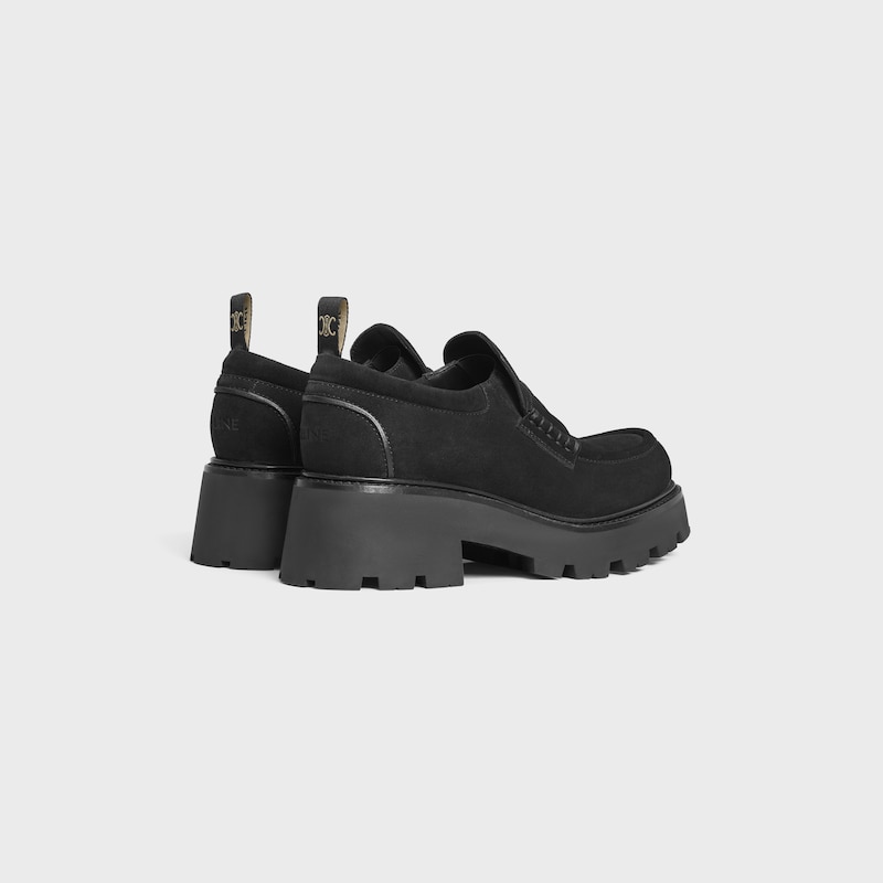 celine triomphe loafers in suede calfskin
