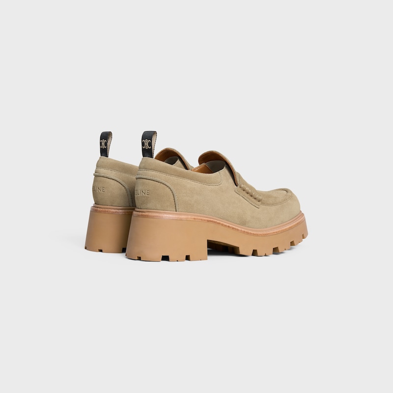 celine triomphe loafers in suede calfskin