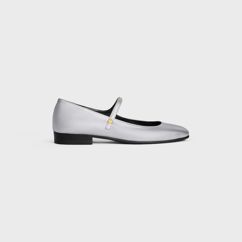 city - mary-jane ballerina in laminated lambskin