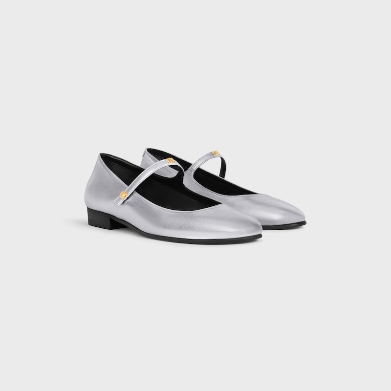 city - mary-jane ballerina in laminated lambskin