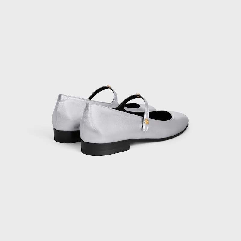 city - mary-jane ballerina in laminated lambskin