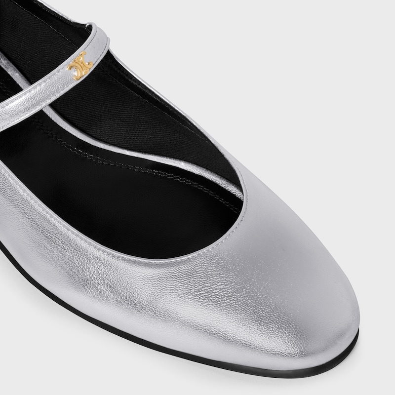 city - mary-jane ballerina in laminated lambskin