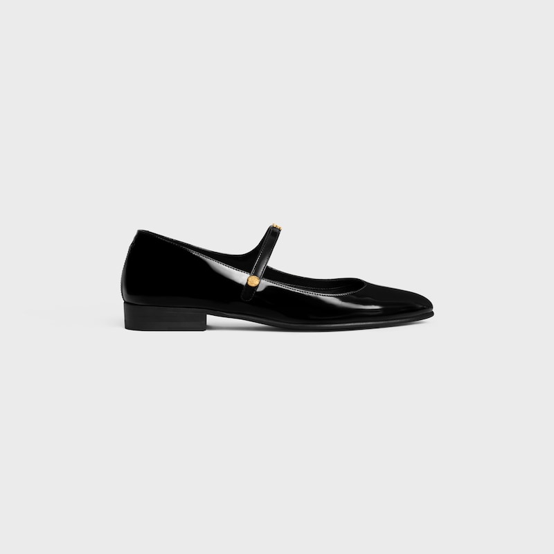 city - mary-jane ballerina in glossy calfskin