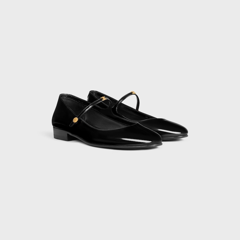 city - mary-jane ballerina in glossy calfskin