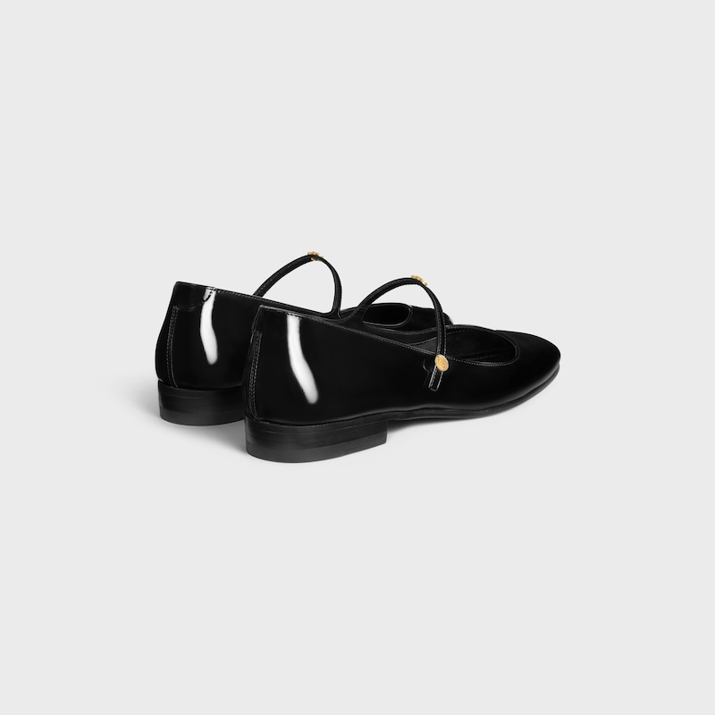 city - mary-jane ballerina in glossy calfskin