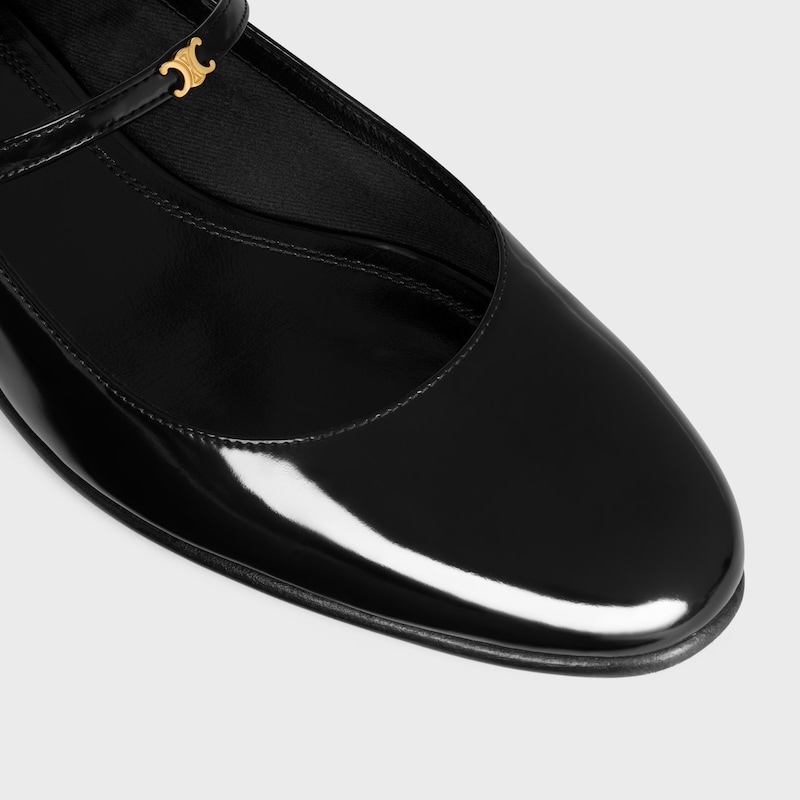 city - mary-jane ballerina in glossy calfskin