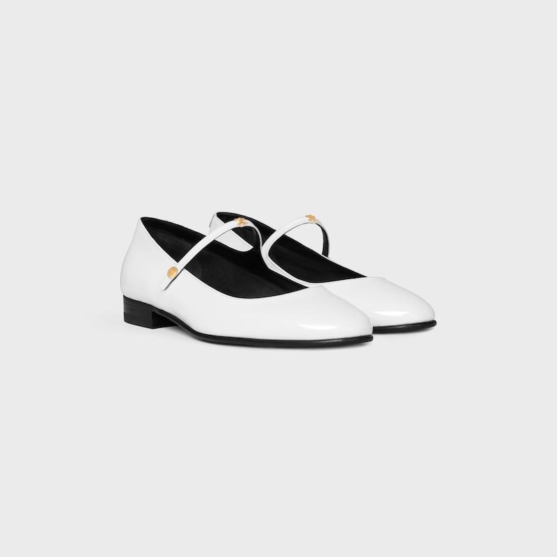 city - mary-jane ballerina in glossy calfskin