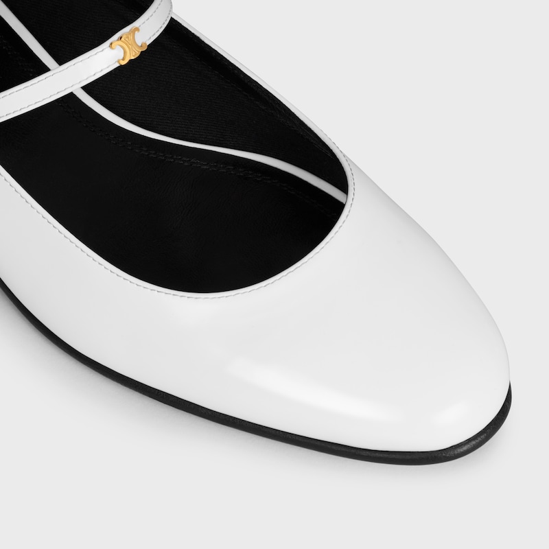 city - mary-jane ballerina in glossy calfskin