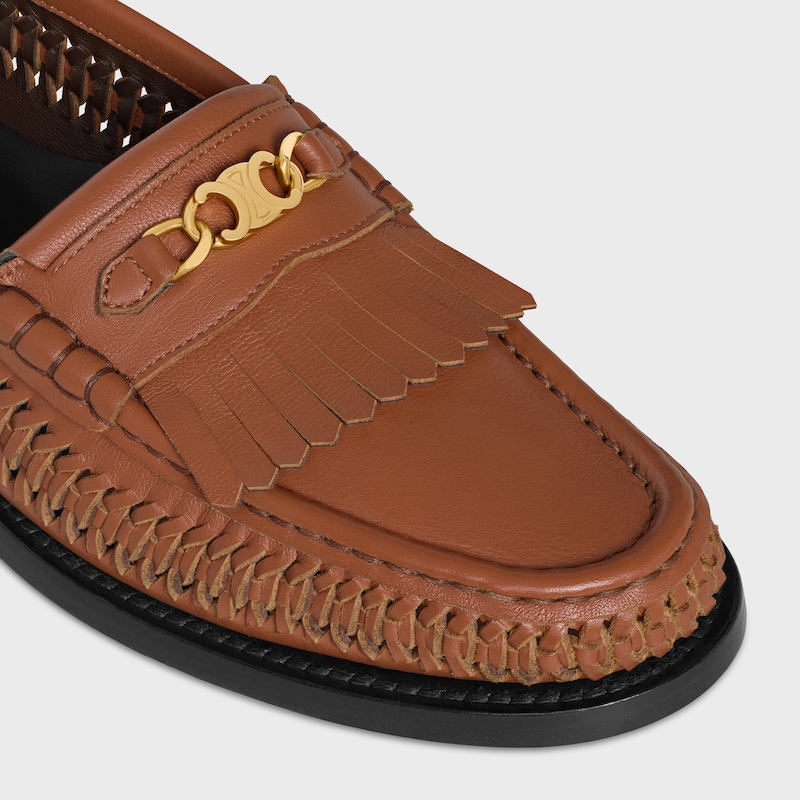 celine luco braided loafer in calfskin