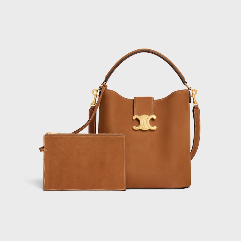 medium bucket louise in nubuck calfskin