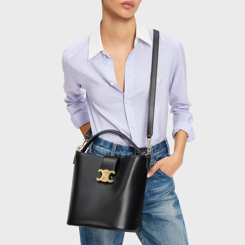 medium bucket louise in smooth calfskin