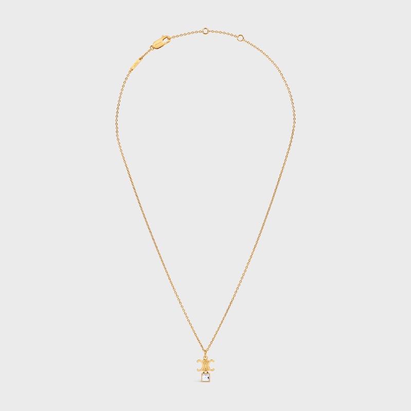 triomphe twinkle necklace in strass and brass with gold finish