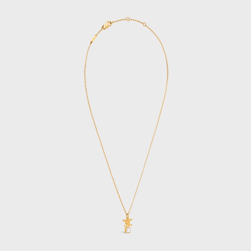 triomphe twinkle necklace in strass and brass with gold finish