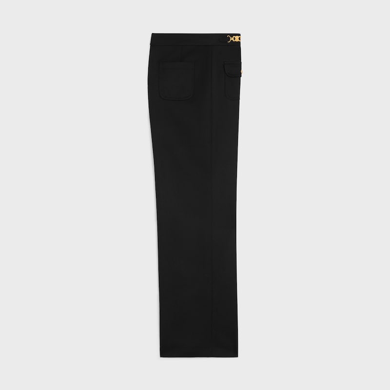 pants with gourmettes in diagonal wool