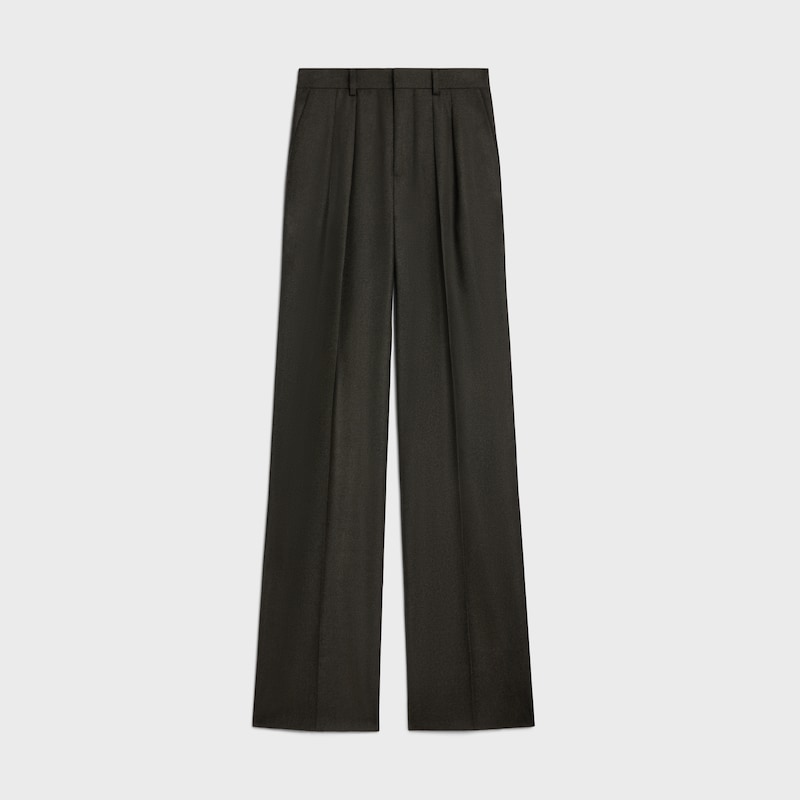 double-pleated tixie pants in cashmere flannel