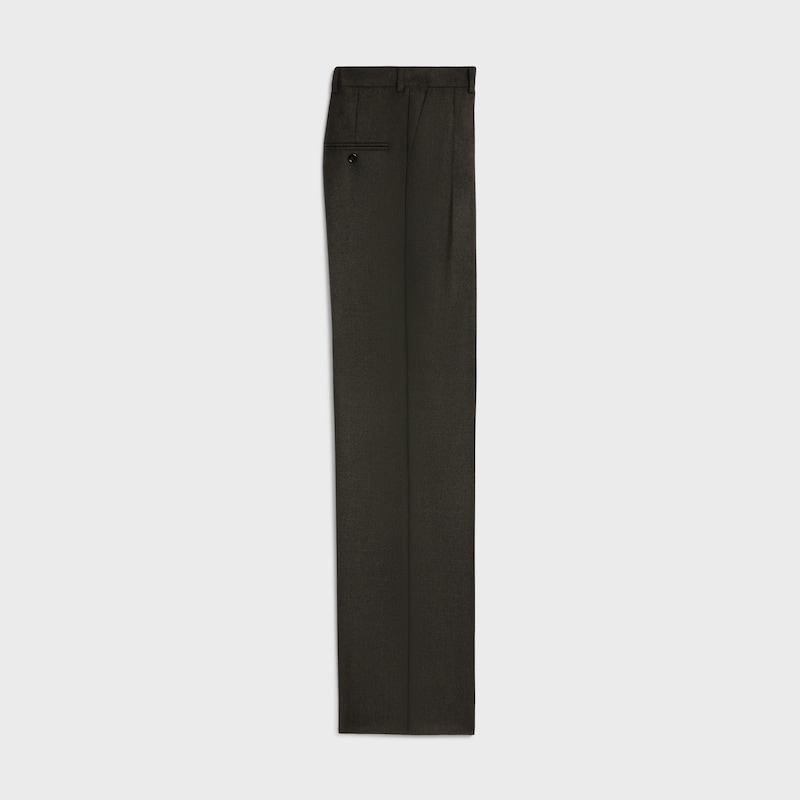 double-pleated tixie pants in cashmere flannel