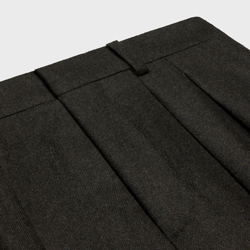 double-pleated tixie pants in cashmere flannel