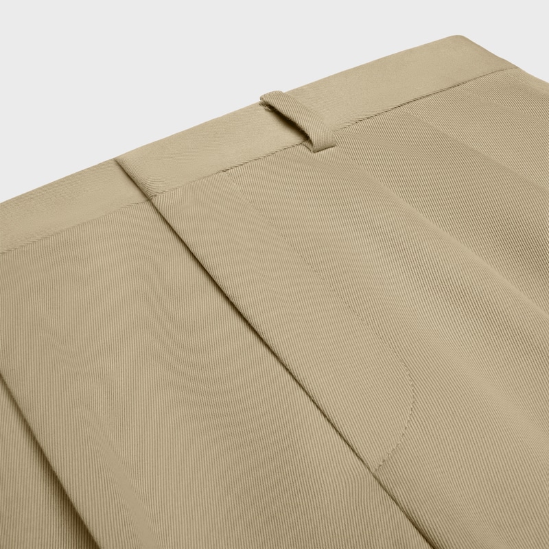 pleated trousers in cotton and wool gabardine